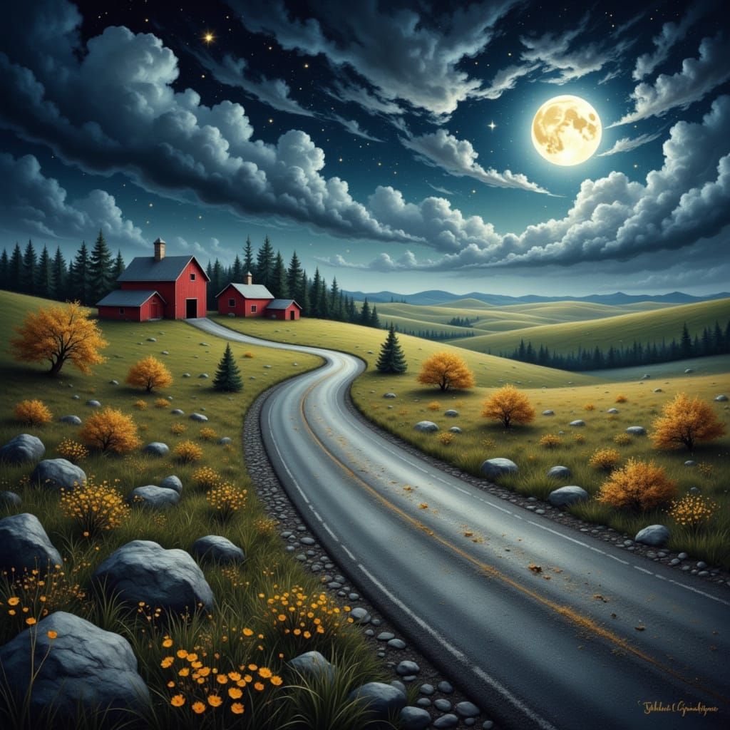 <lora:Alcohol Ink Splash:1.0> <lora:Storybook - Dreams:1.0> <lora:Ominous Skies:1.0> <lora:nocturnal seascapes:1.0>  It's a windy night driv...