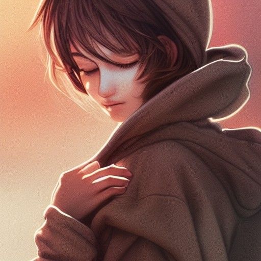 Fox Girl in Hoodie, Anime Key Visual