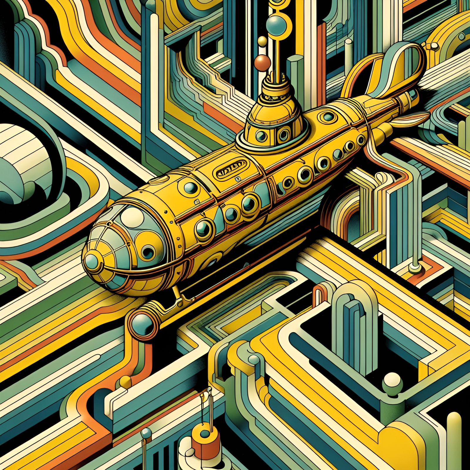 Yellow Submarine (Dall-E-3,  02jan24)