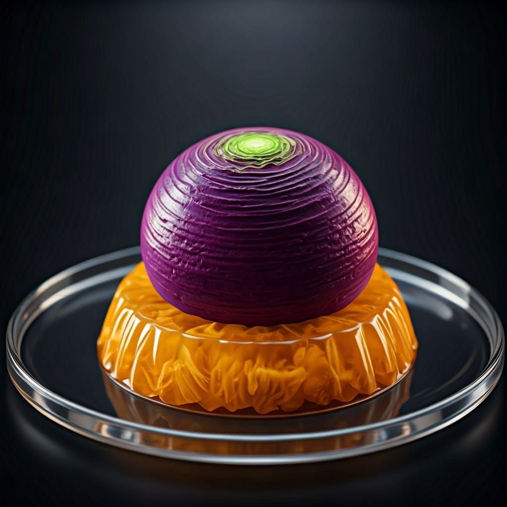 Radiant Radish Still Life in Vibrant Purple and Yellow