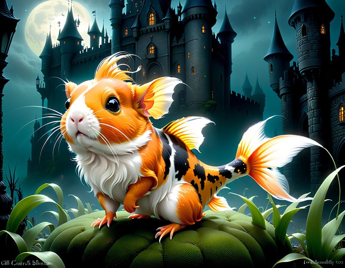 Guinea fish with black spots  by @BunnyFooFoo