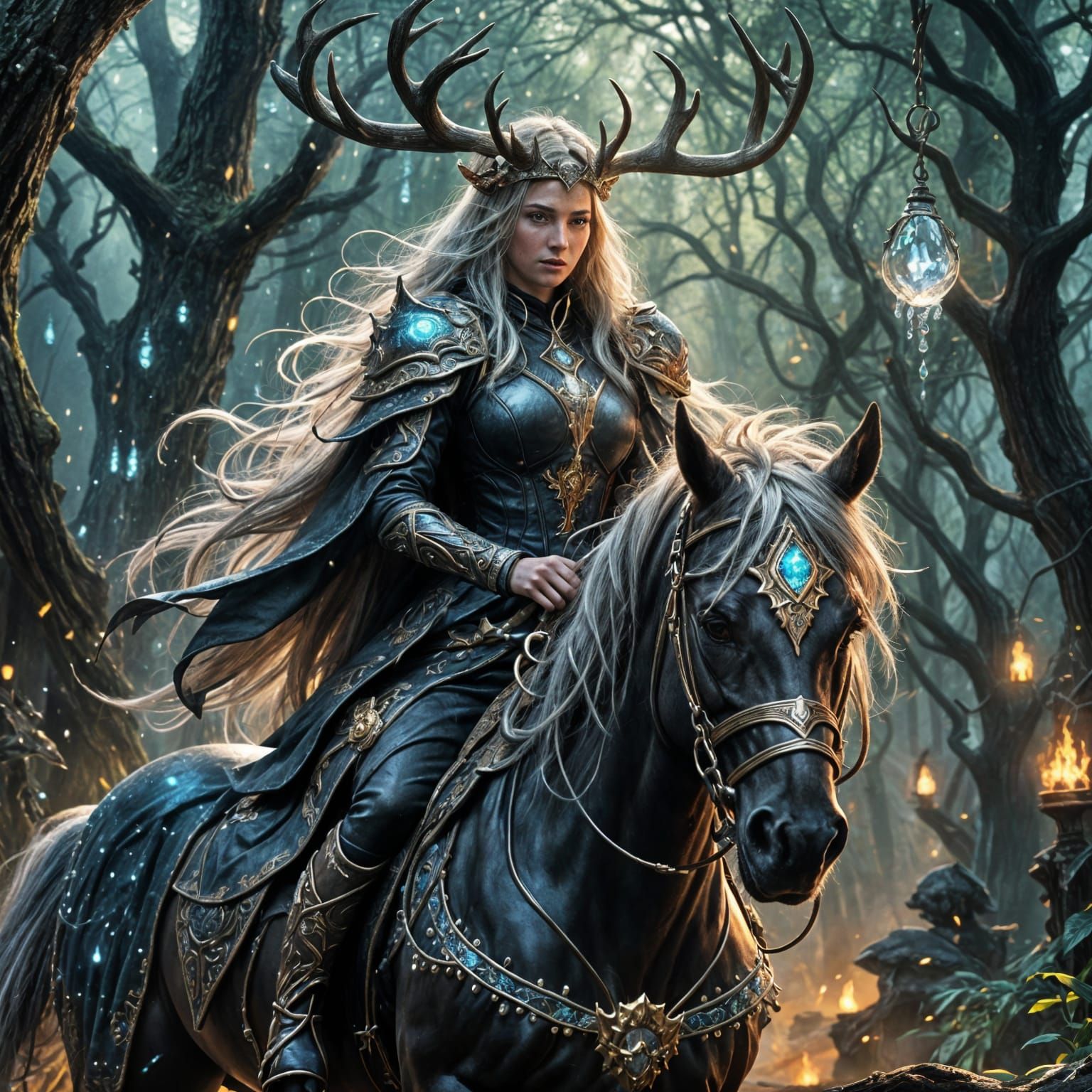 The Antlered Huntress  by @Mr-Dementia