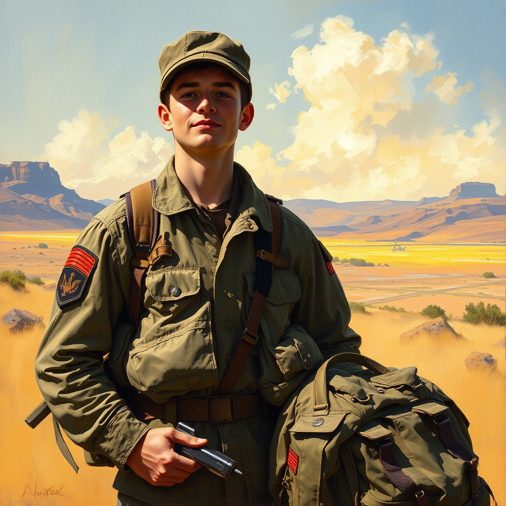 Soldier's Relief: Impressionistic Military Portrait