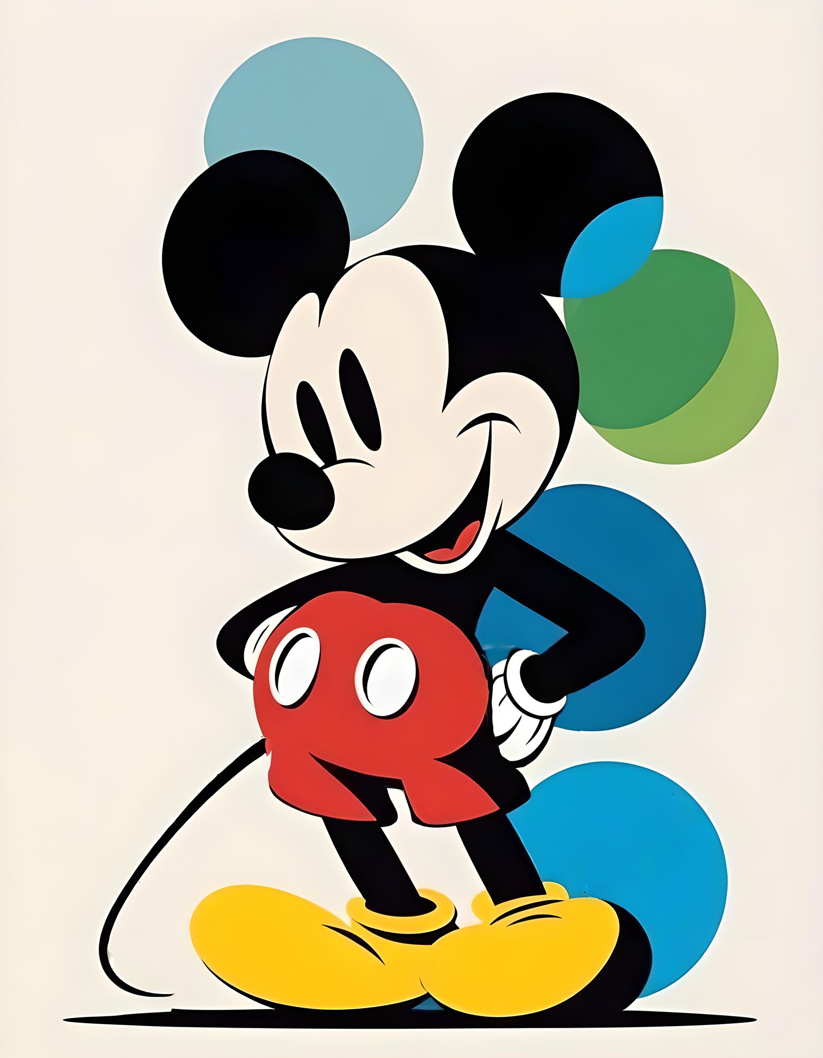 Minimalist Geometric Circles Inspired by Mickey Mouse