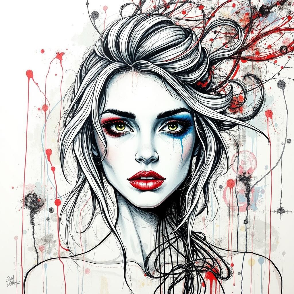 Expressive Portrait in Carne Griffiths Style