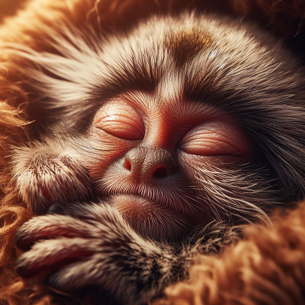 Baby sleeping monkey