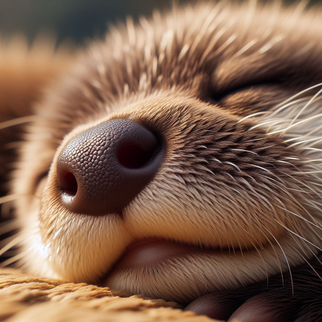 Sleeping baby otter