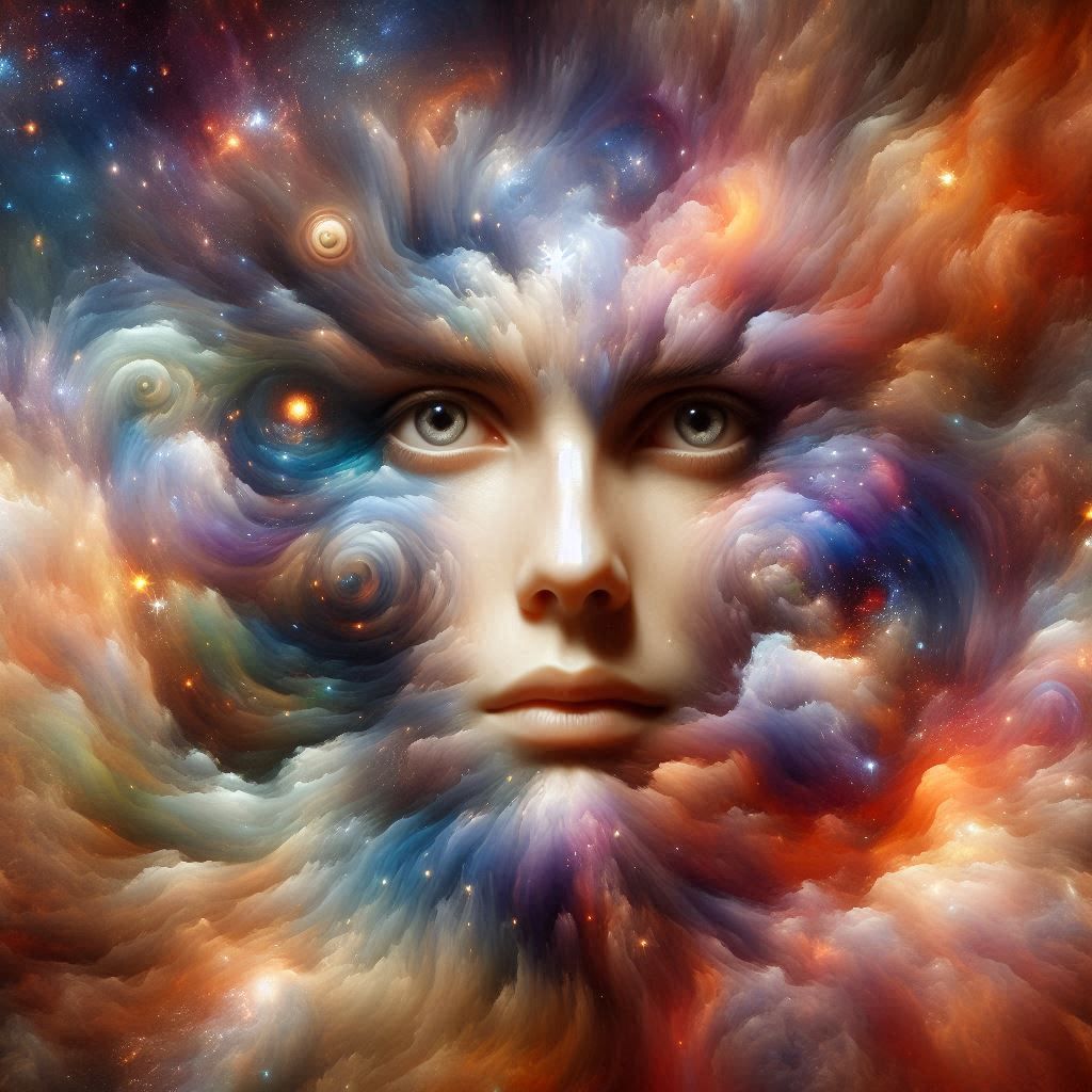 cosmic surreal portrait