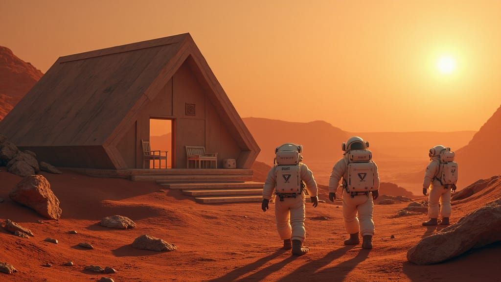 Astronauts doing daily missions in Mars