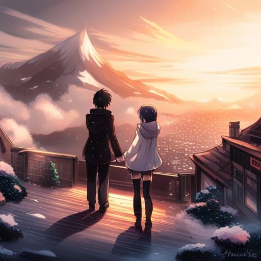 School Couple cute boy girl anime love together couple HD wallpaper   Peakpx