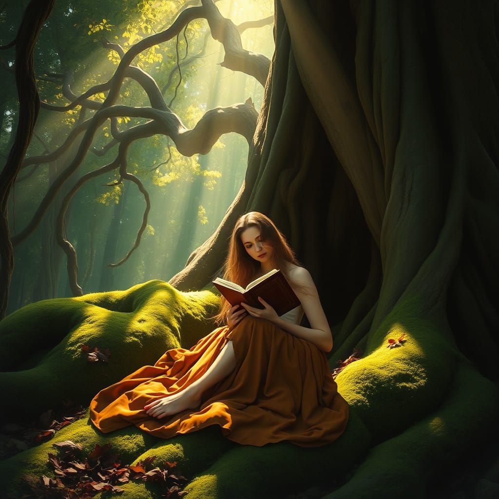 Enchanted Forest Siren in Whimsical, Dreamlike Atmosphere