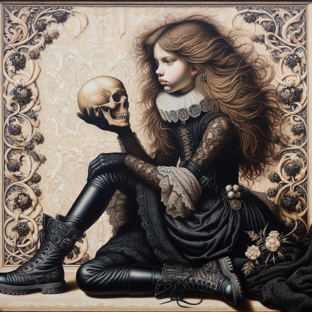 Petra and the skull  by @Luna