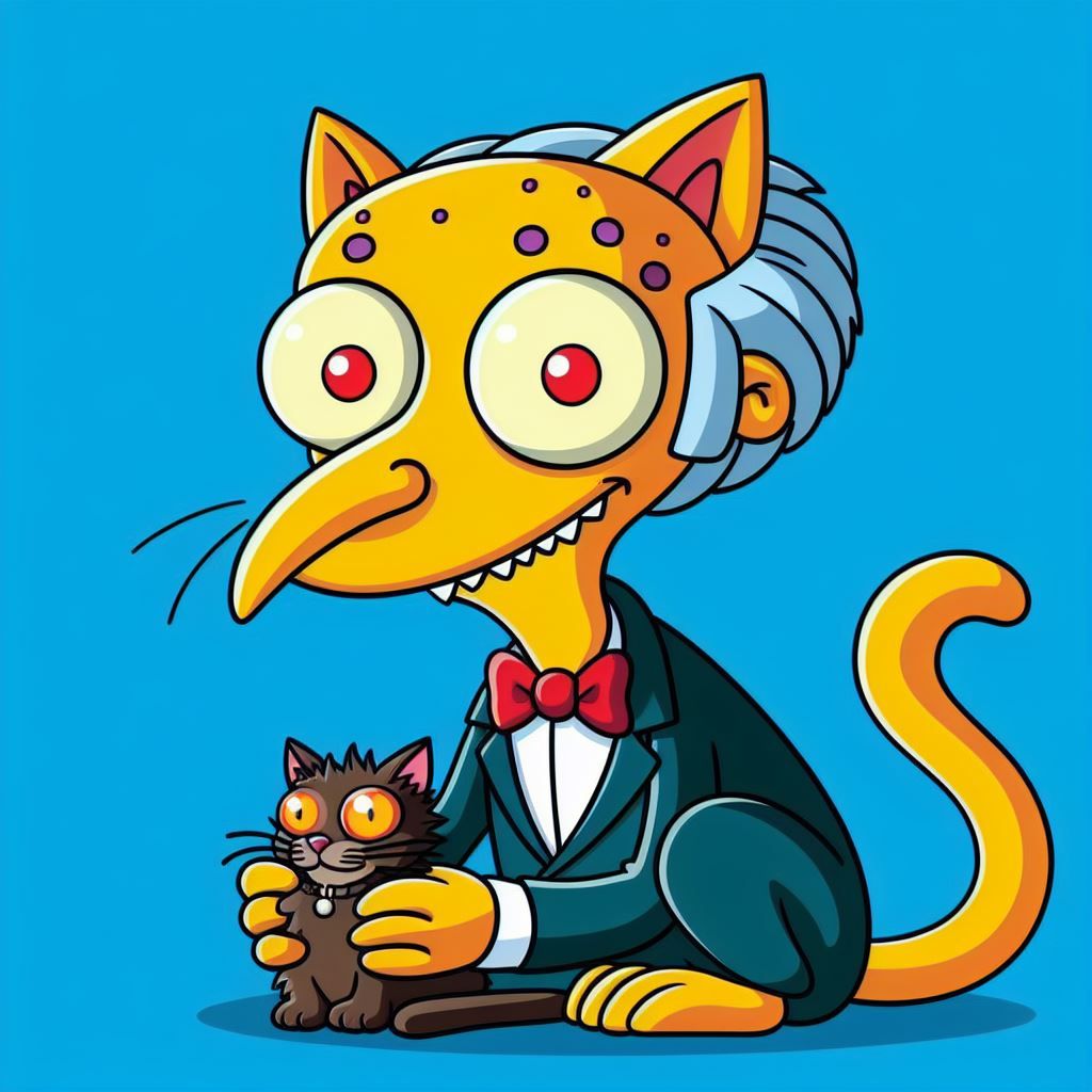 Cat Montgomery Burns - AI Generated Artwork - NightCafe Creator