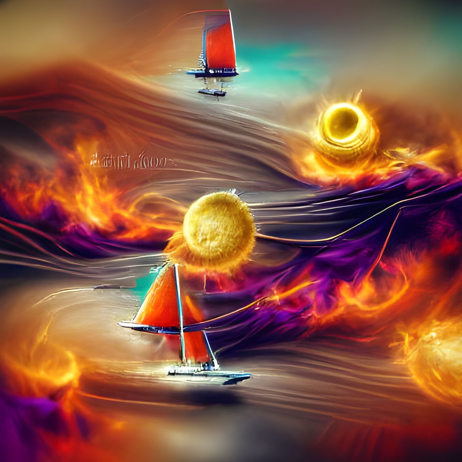 Sailing the Solar Flares AI Generated Artwork NightCafe Creator