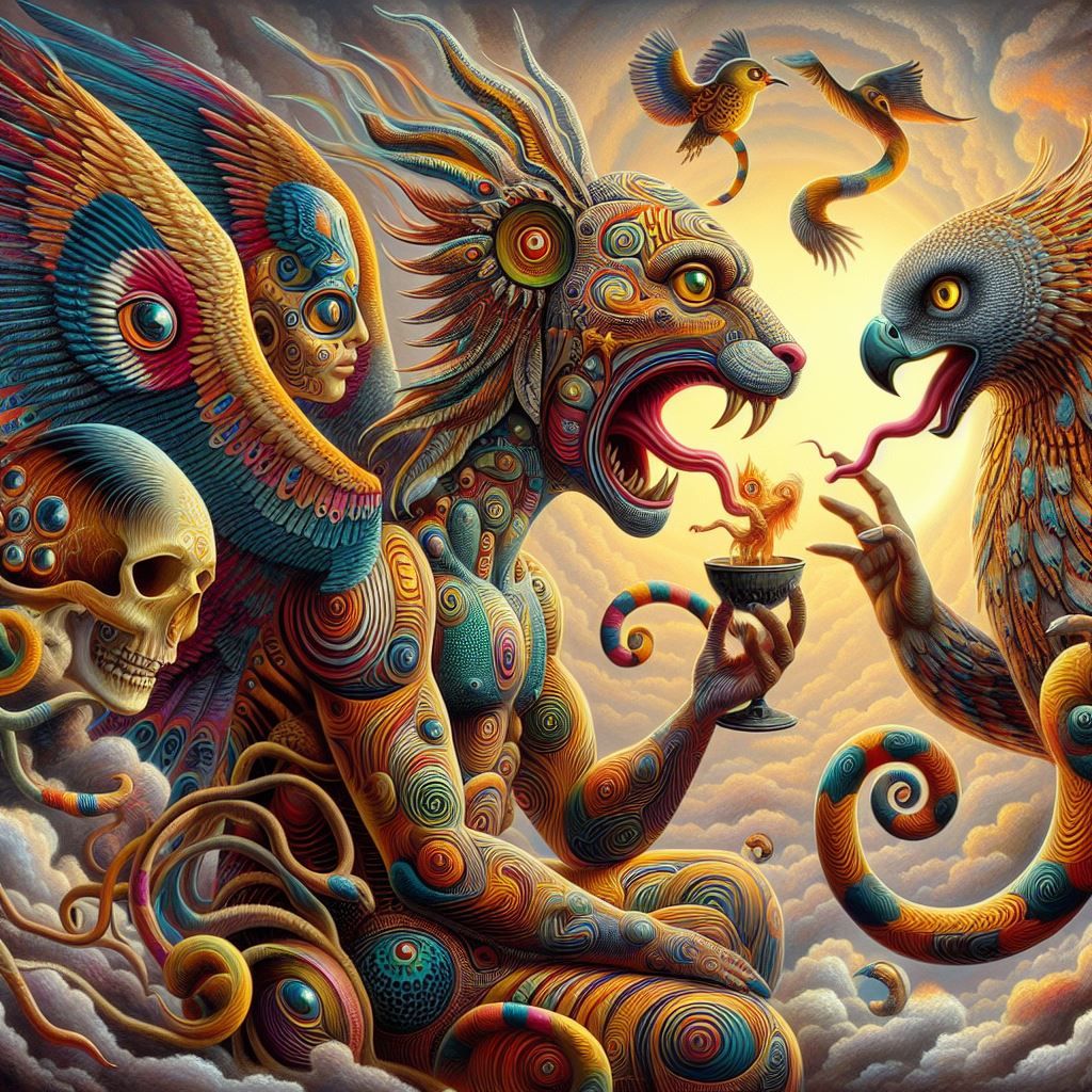 The Daemon Hagsrophia passing an evil power on to Sharapon