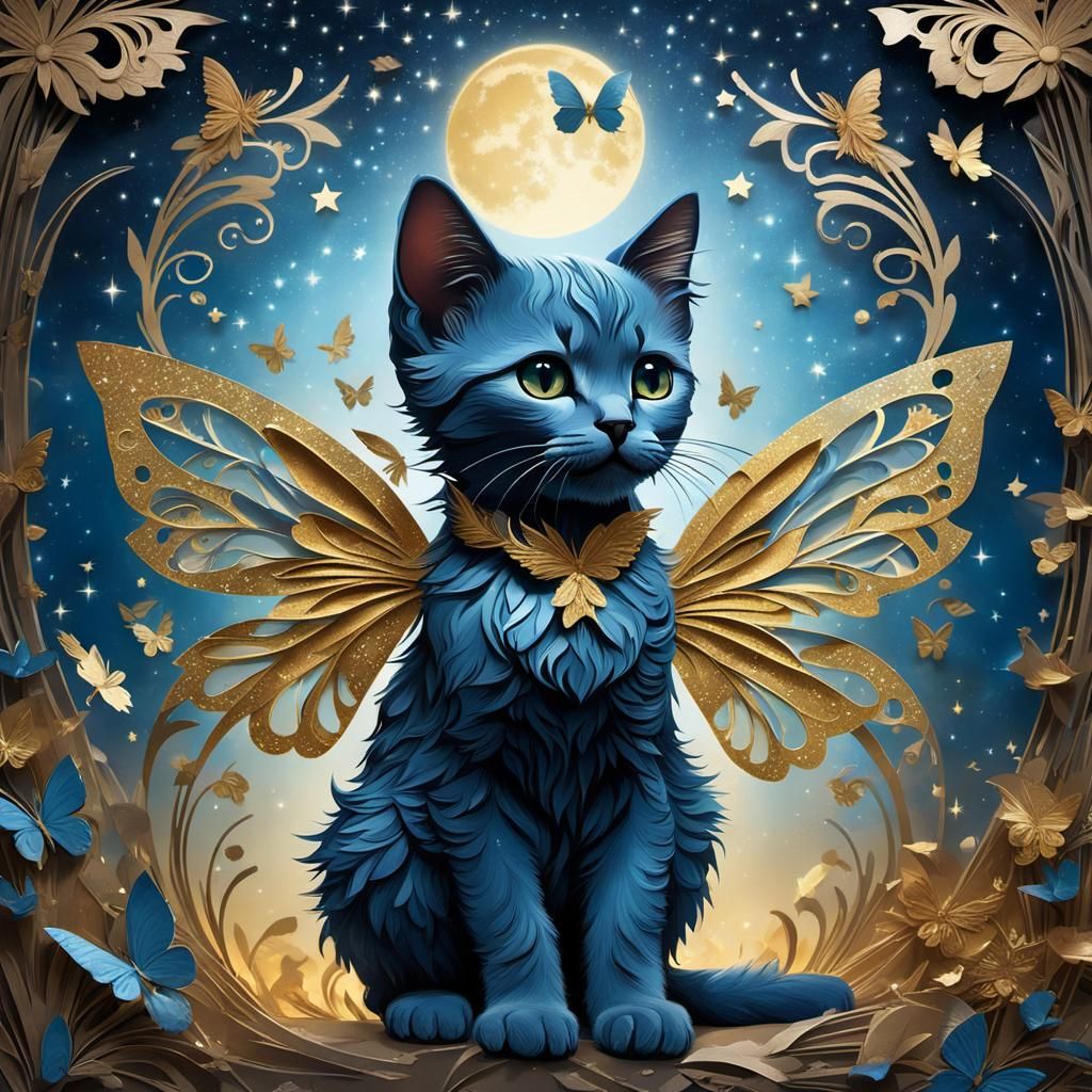 Kitten in Paper Cutout