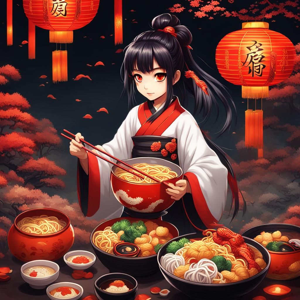 HAPPY LUNAR NEW YEAR!🍜🍥  by @Sanrio_girl