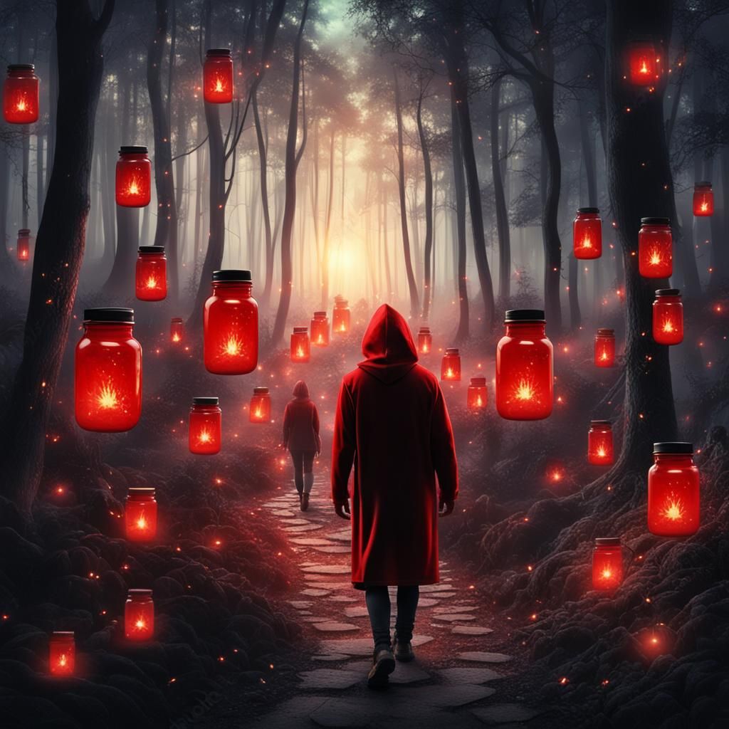 Fireflies in lanterns