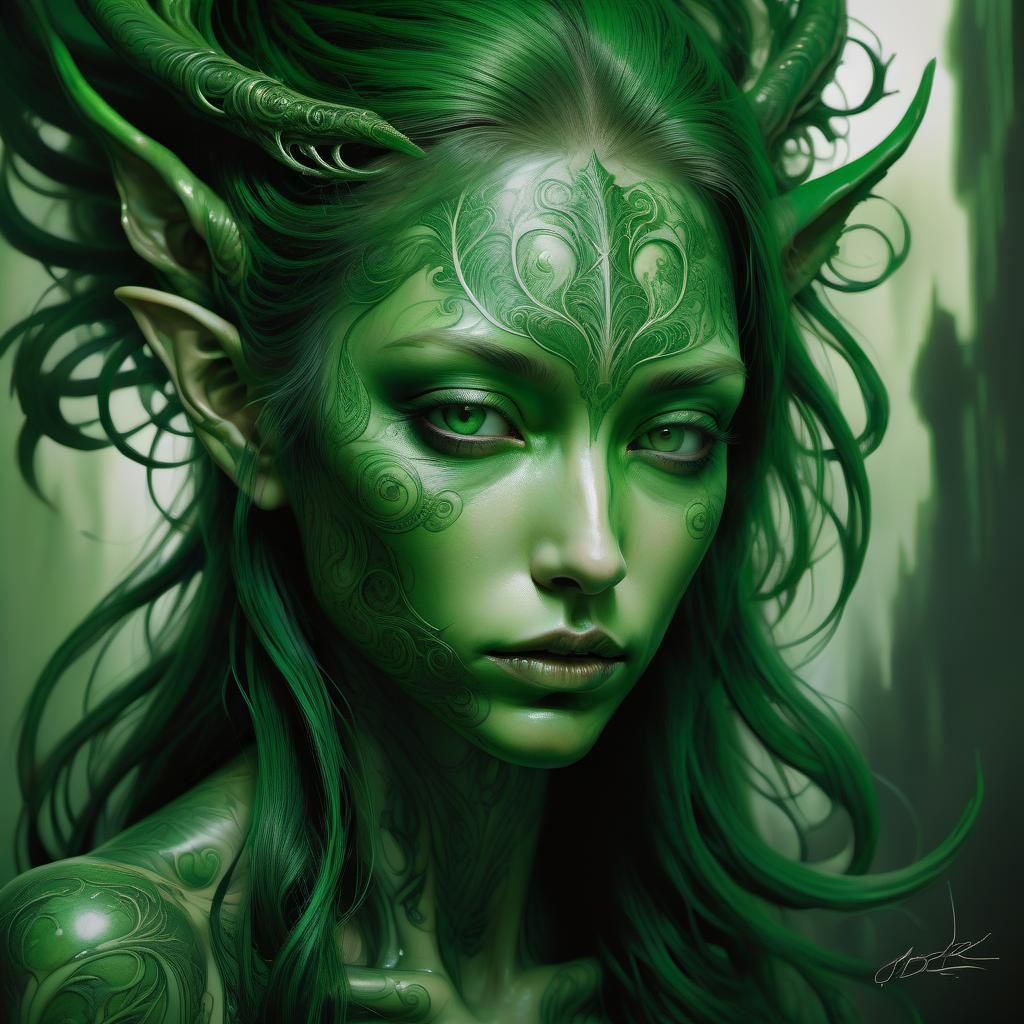 Fantasy Elf Scribe in Dark Dungeon: Photorealistic Art