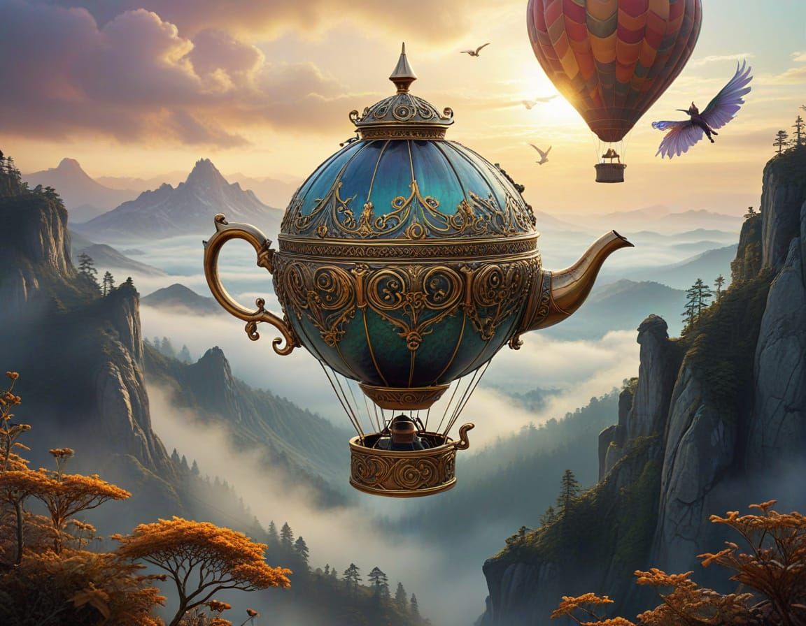 Hot-air balloon teapot.  by @Terra