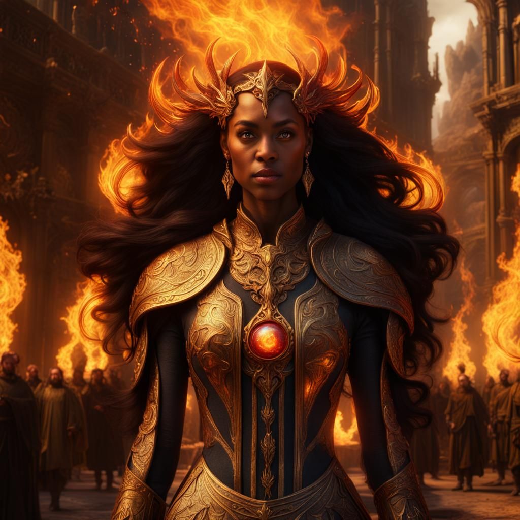( FLAME) Medieval Sci-fi Fusion, phoenix, art nouveau Epic cinematic brilliant stunning intricate meticulously ...  by @yavana