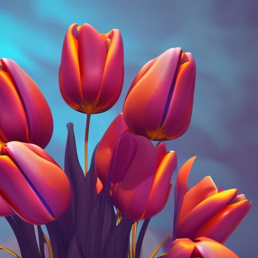 orange tulip, close-up - AI Generated Artwork - NightCafe Creator