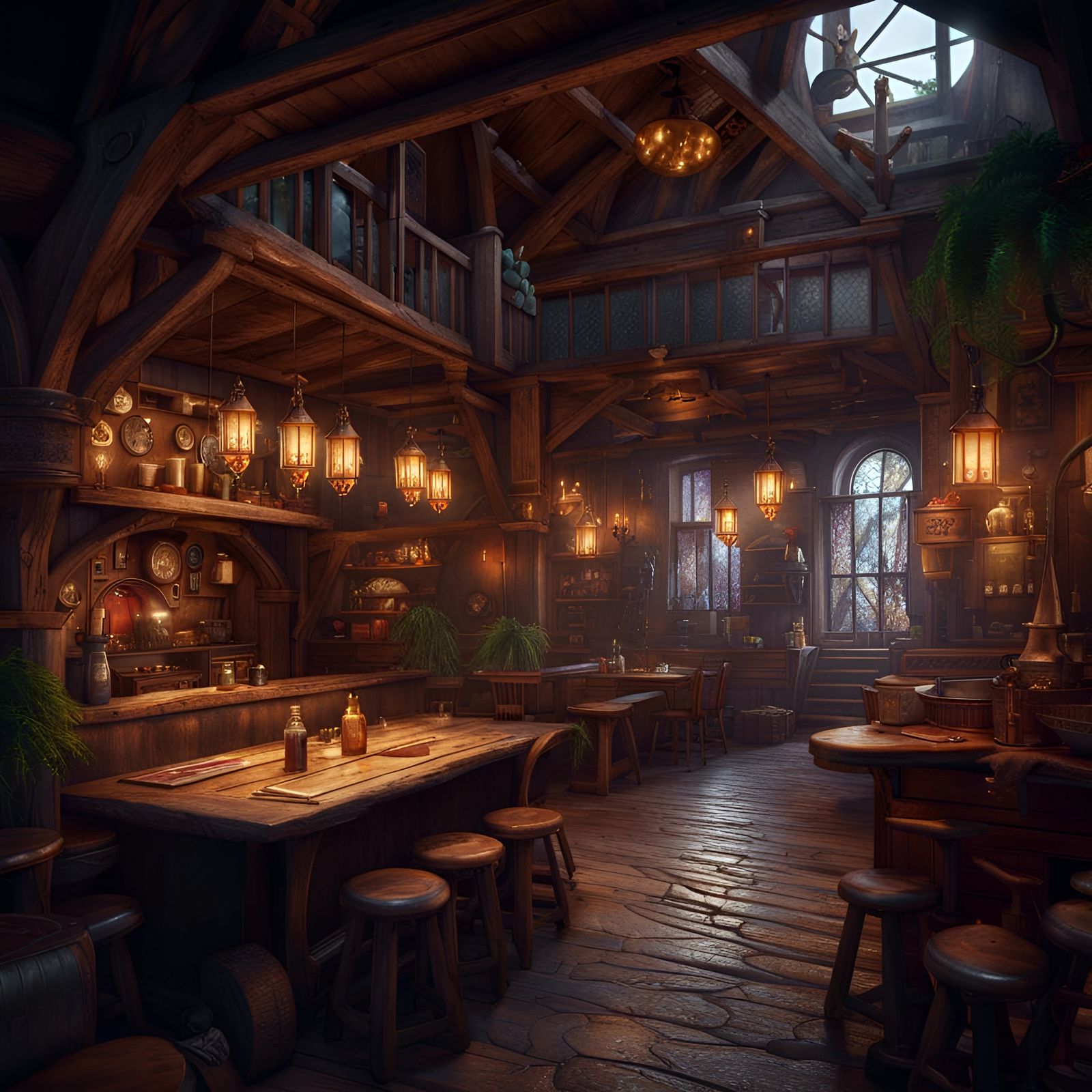 Tavern Interior - AI Generated Artwork - NightCafe Creator