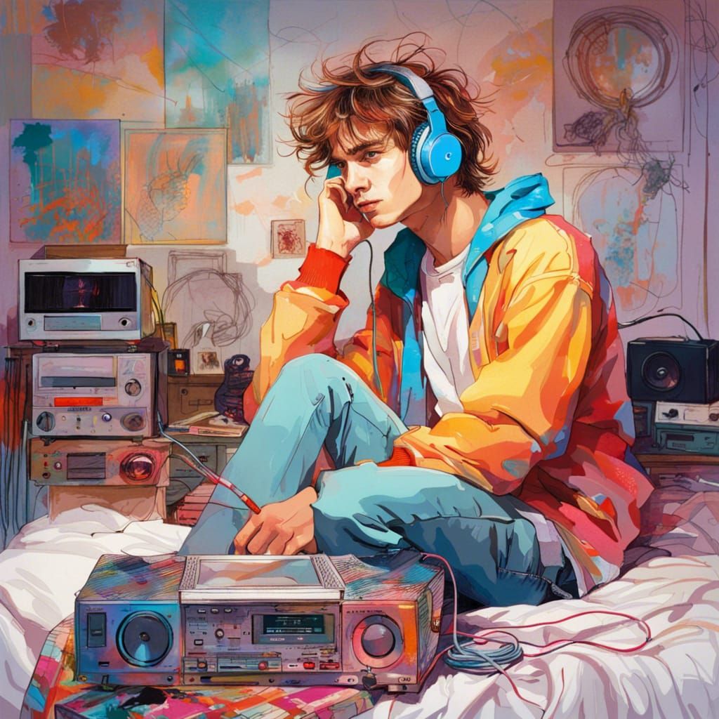 Listening music   by @Vochomurka