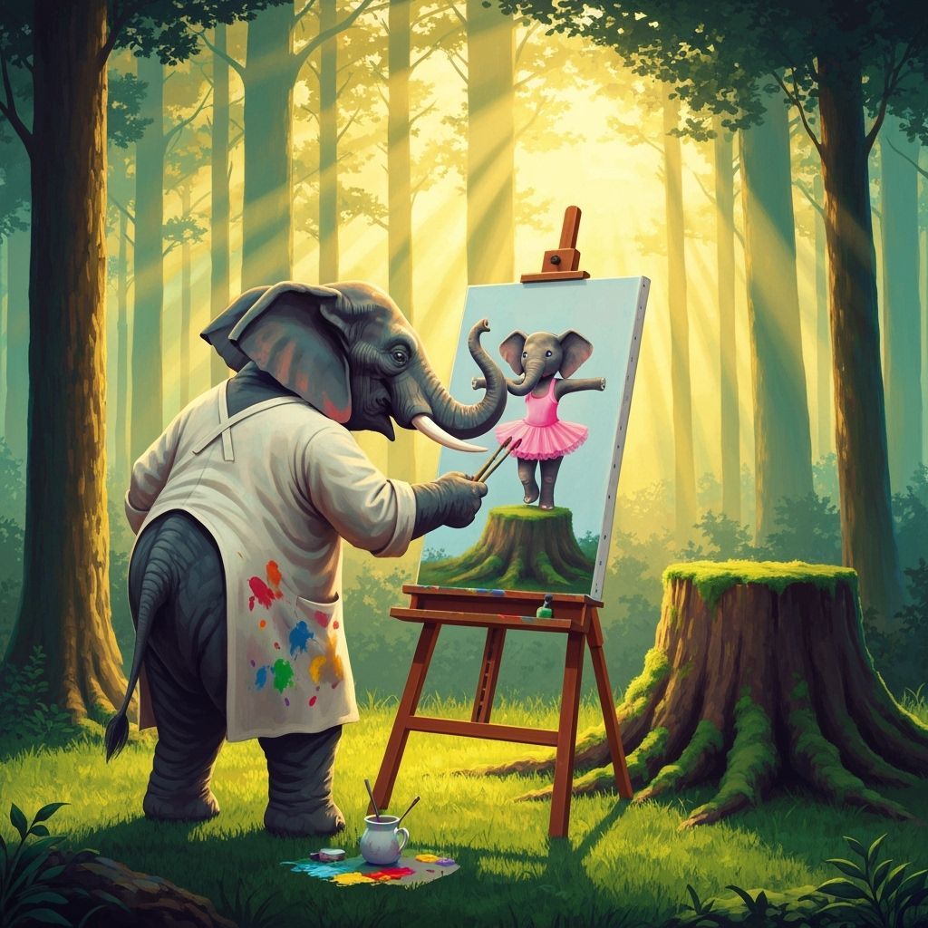 Elephant Artist.   
Secret Hobbies of Wildlife Daily Challenge #1133