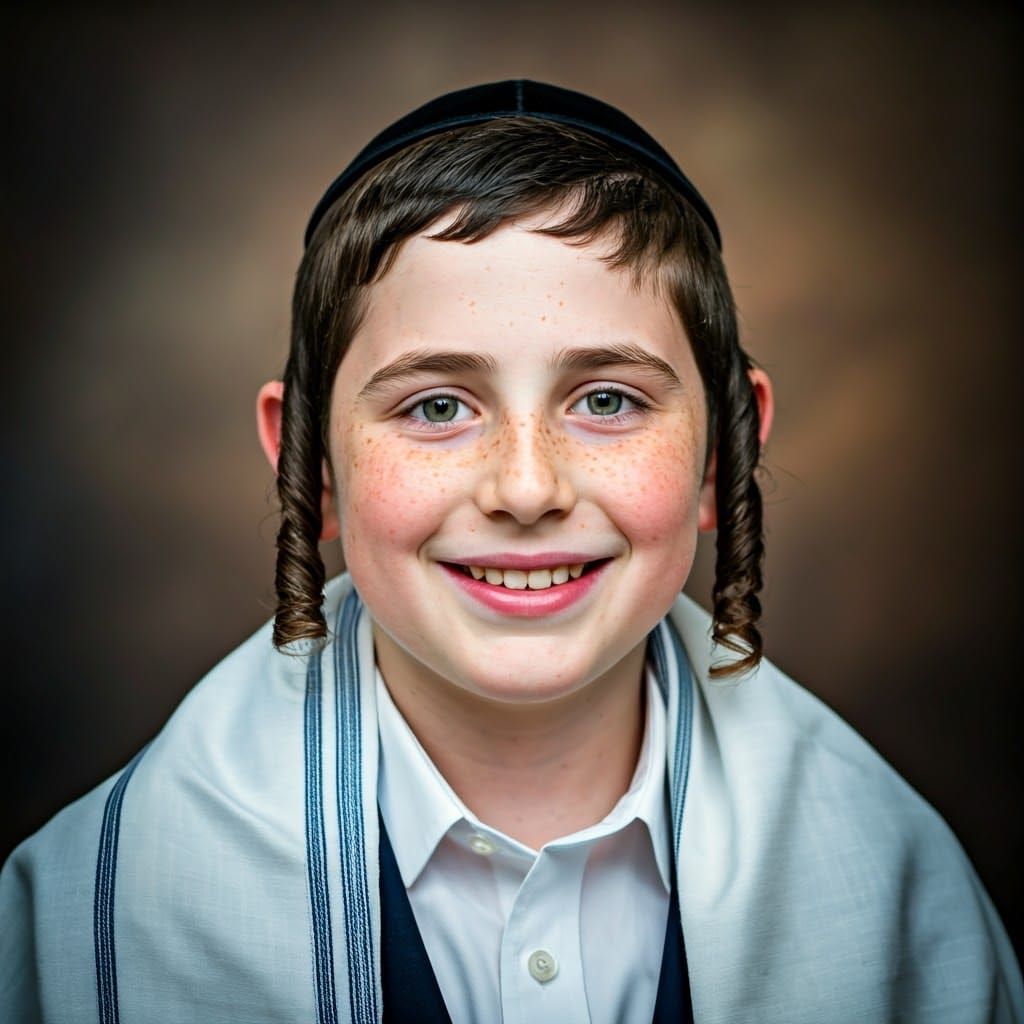 Vibrant Portrait of Orthodox Boy in Hyper-Realistic Style
