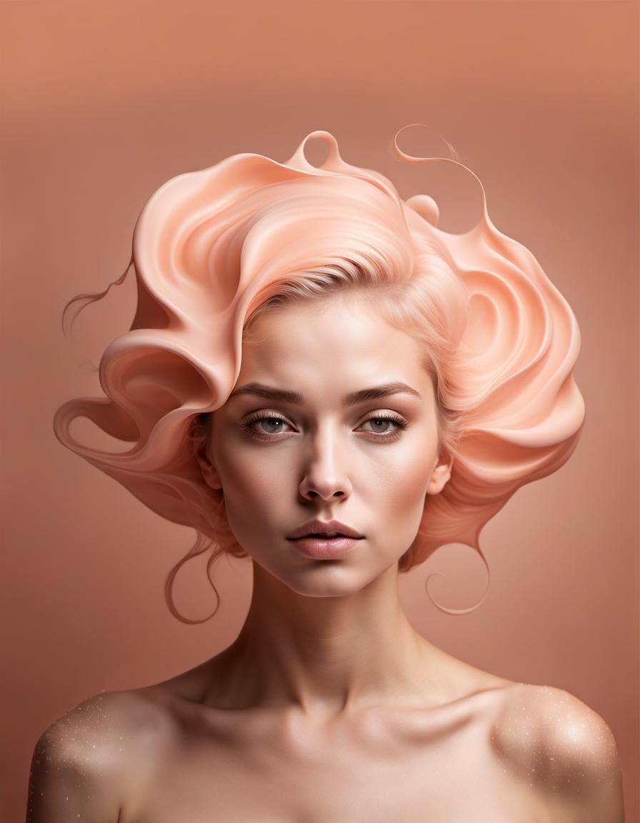 Dreamy Woman in Peach Fuzz: Product Photography