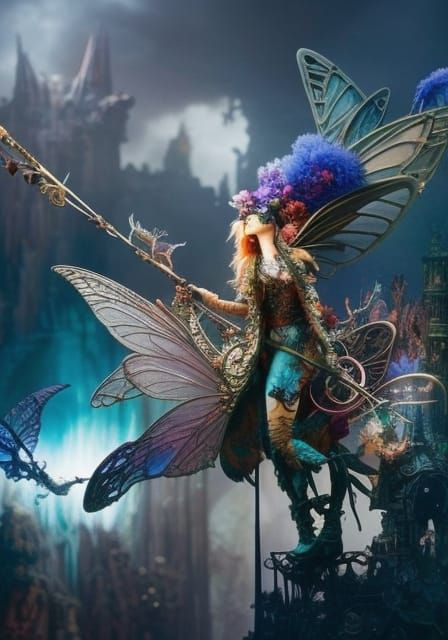 Fairy Witch riding her broom