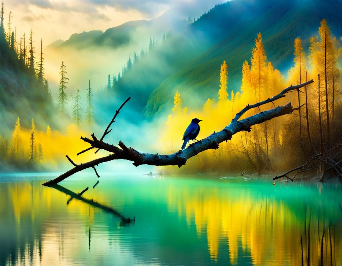 Soft Pastel - Nahanni River near the waterfall, Canada