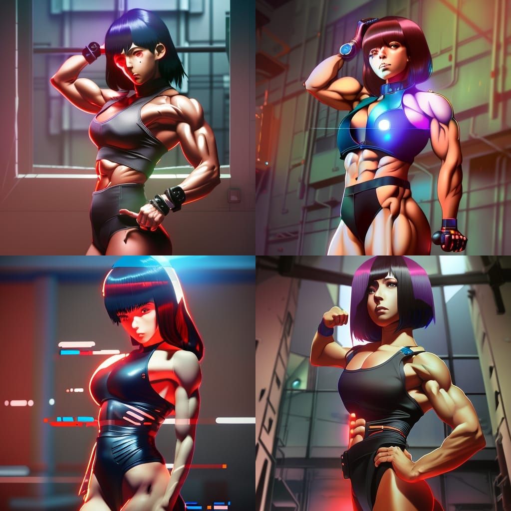 Female bodybuilder Annie Rivieccio as Muscle Warrior from th...