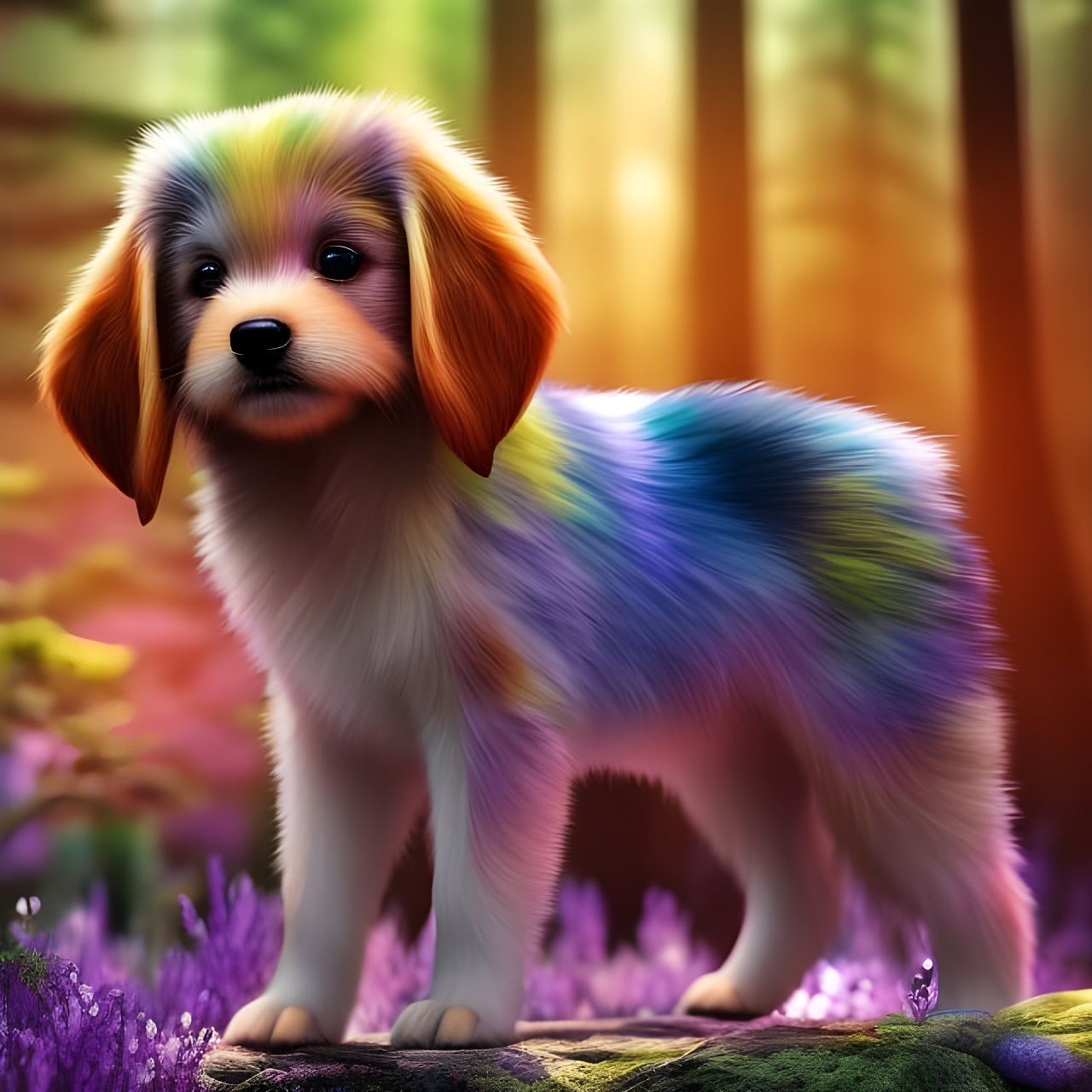 Stylized fluffy puppy 🐶