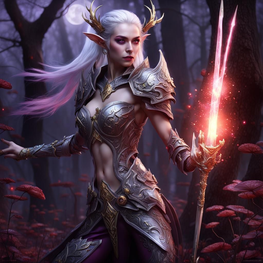 Lineage 2 style Dark elf fighter   by @Roksolanka 