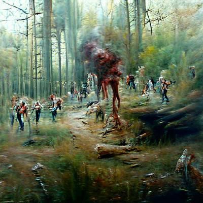 Zombie Apocolypse in a forest