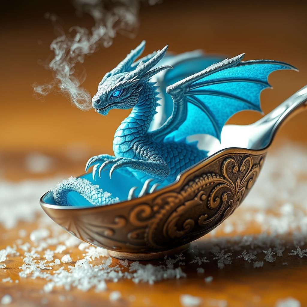Teaspoon Frost Dragon AI Generated Artwork NightCafe Creator