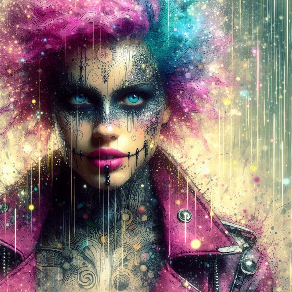 double exposure beautiful fantasy DALL-E 3 portrait landscap...