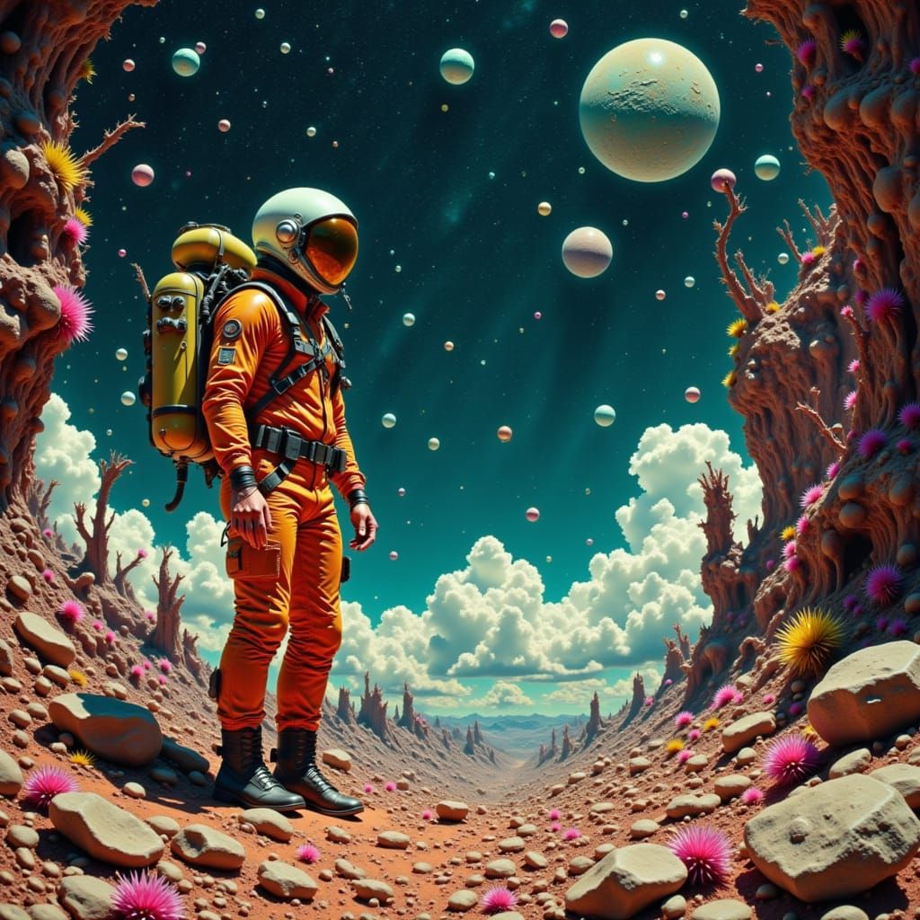 Exploring an alien world <lora:Different world:1.0> 