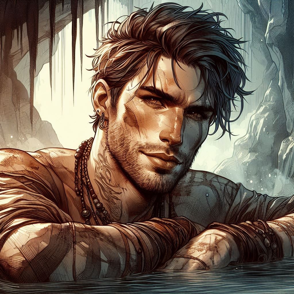 Crosshatch Sketch Water Portrait