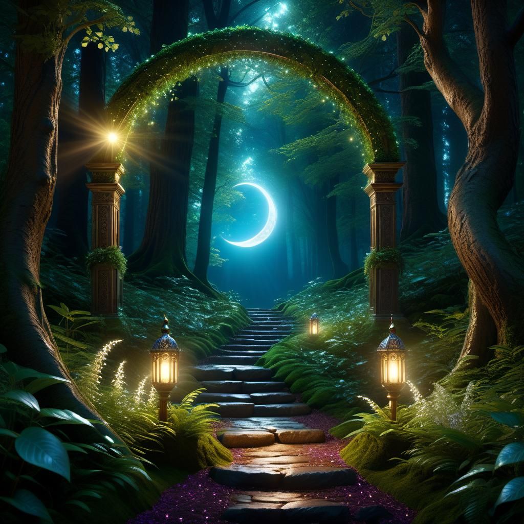 Path Through The Enchanted Portal - Ai Generated Artwork - Nightcafe 