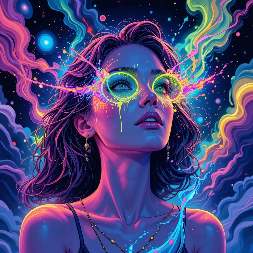 Psychedelic Neon Portrait