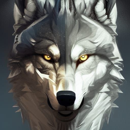 Man transforming into wolf