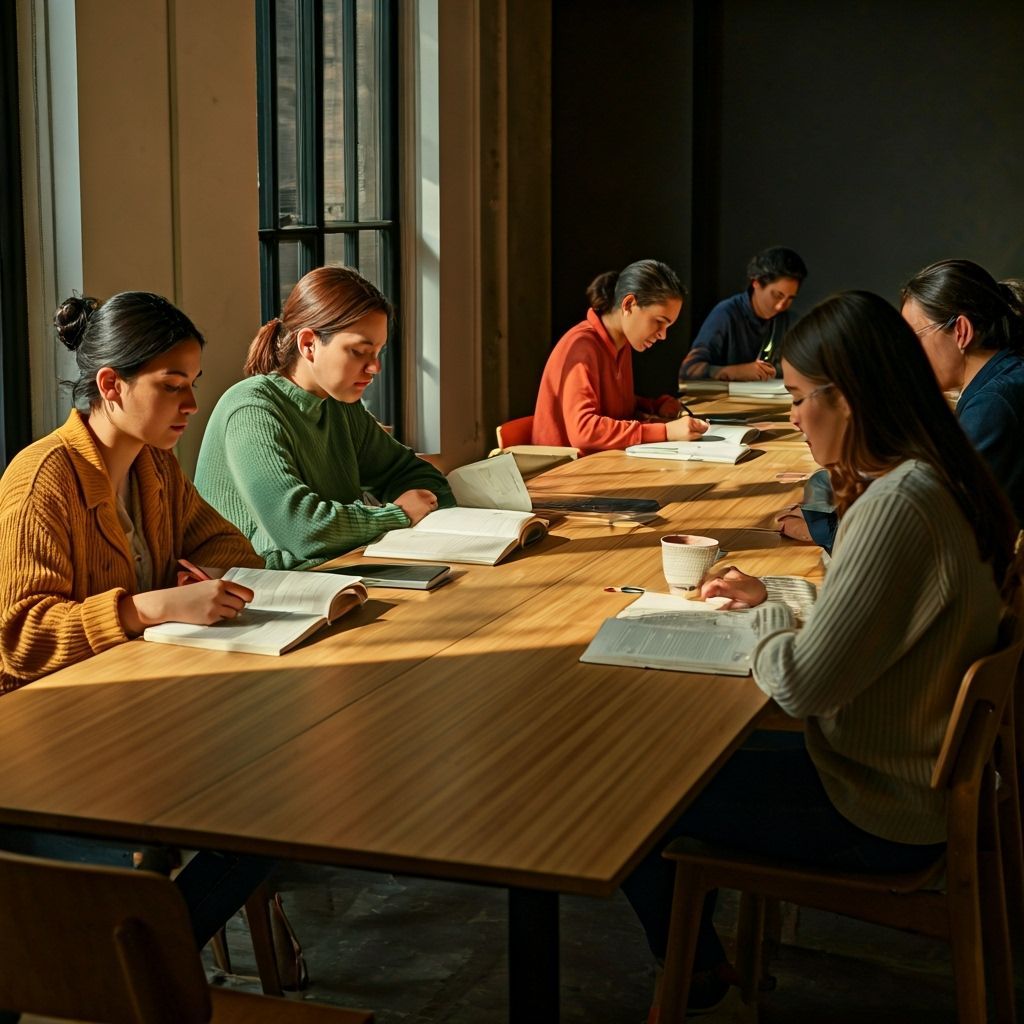 Focused Learning in a Modern Study Room with Natural Light