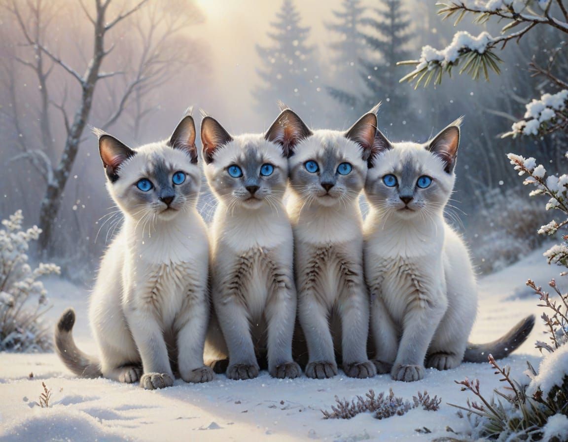Siamese Siblings in the Snow!