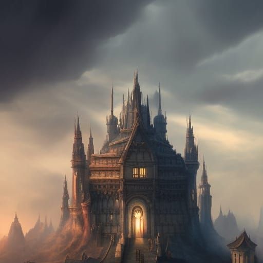 Lone Castle - AI Generated Artwork - NightCafe Creator