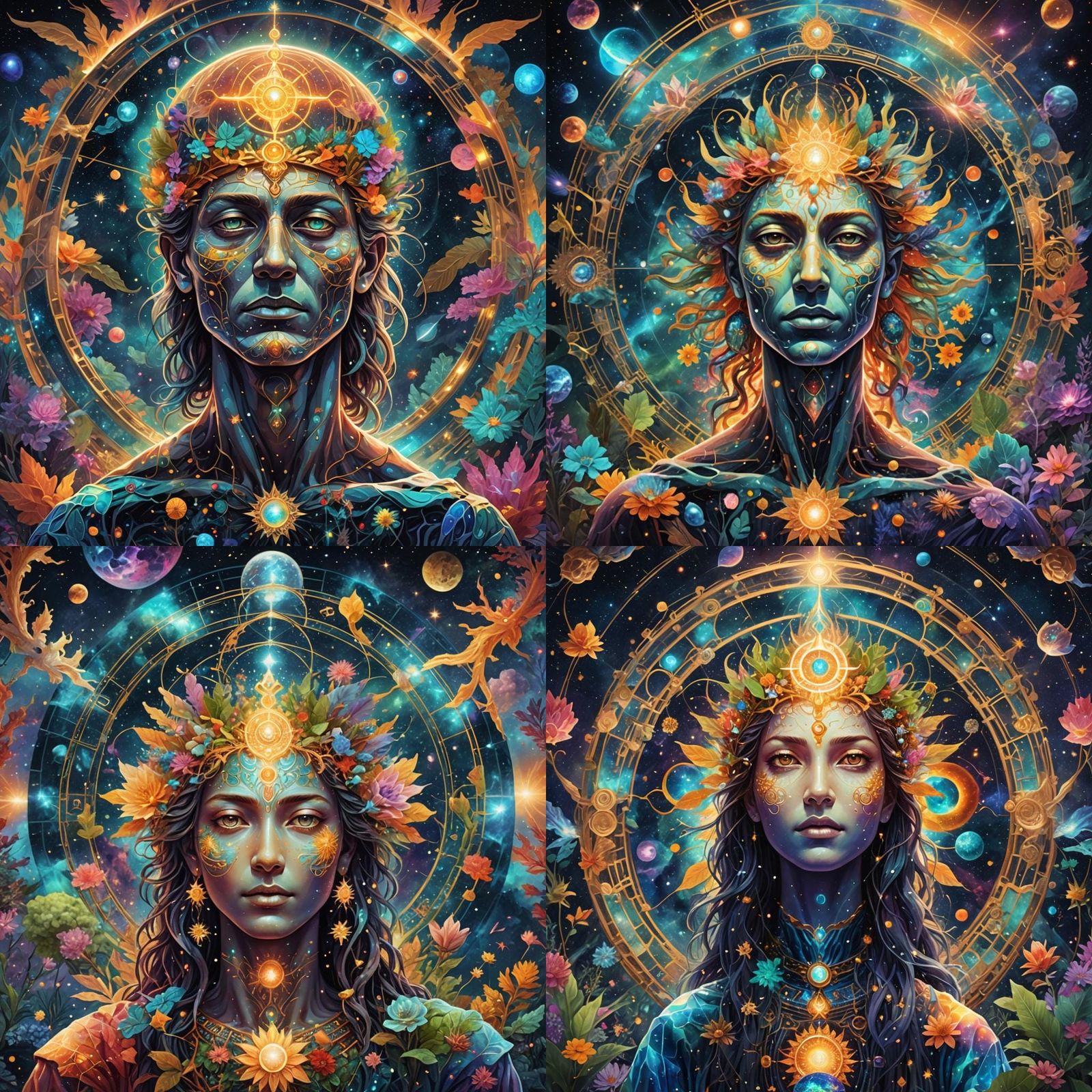 an image that combines the themes of spirituality, nature, d...