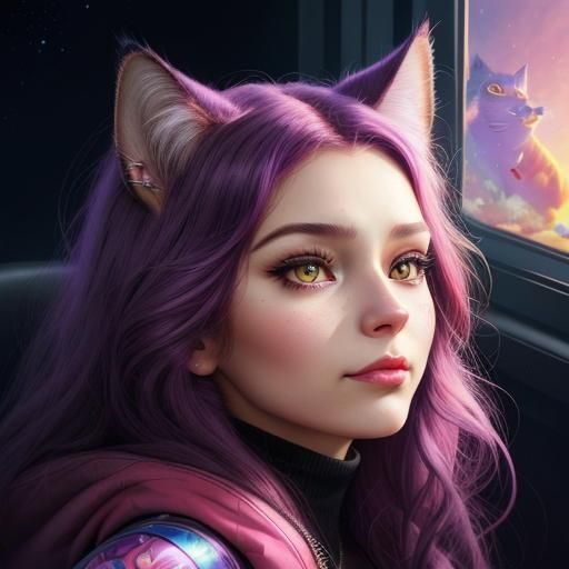 Feline roar, profile portrait, trending on artstation, anna ...