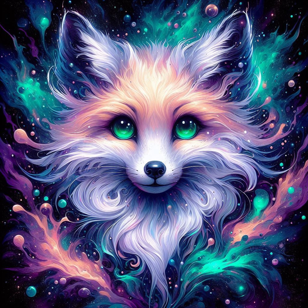 Portrait of a Cute Ghost Fox